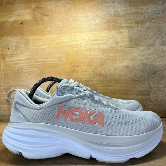 Hoka One One Shoes - Hoka One One Bondi 8 REFLECTIVE Womens Size 10.5 Running Shoes Sneakers Gray